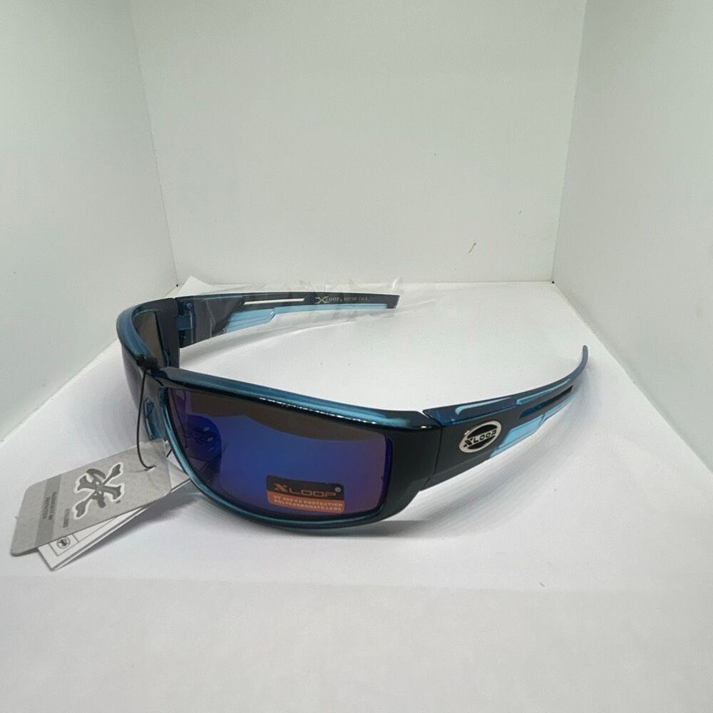 X-Loop Mirrored Wraparound Sport Sunglasses UV400 Protection Durable Streetwear